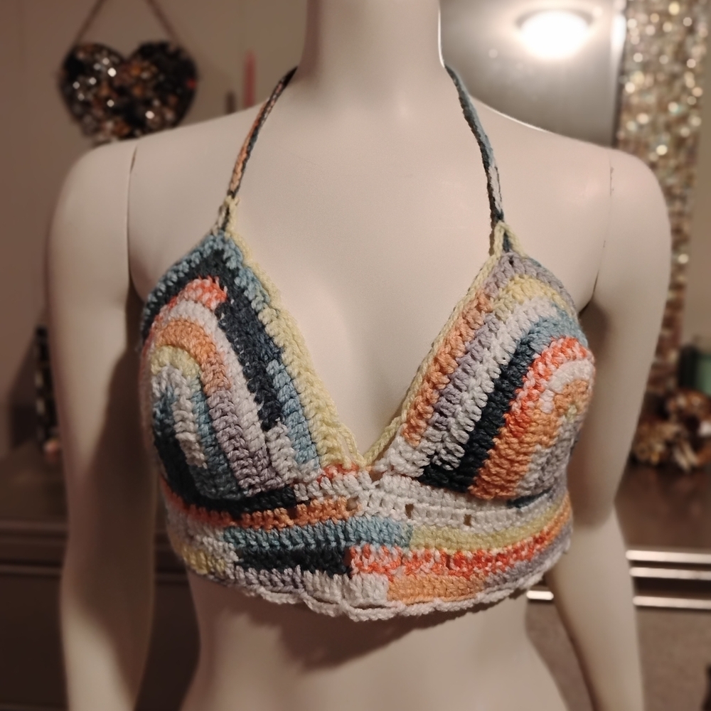 Handmade crochet festival top